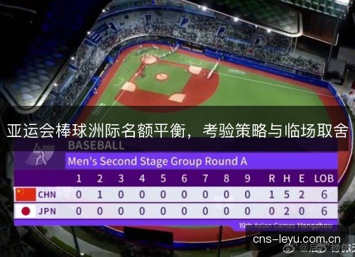 亚运会棒球洲际名额平衡，考验策略与临场取舍